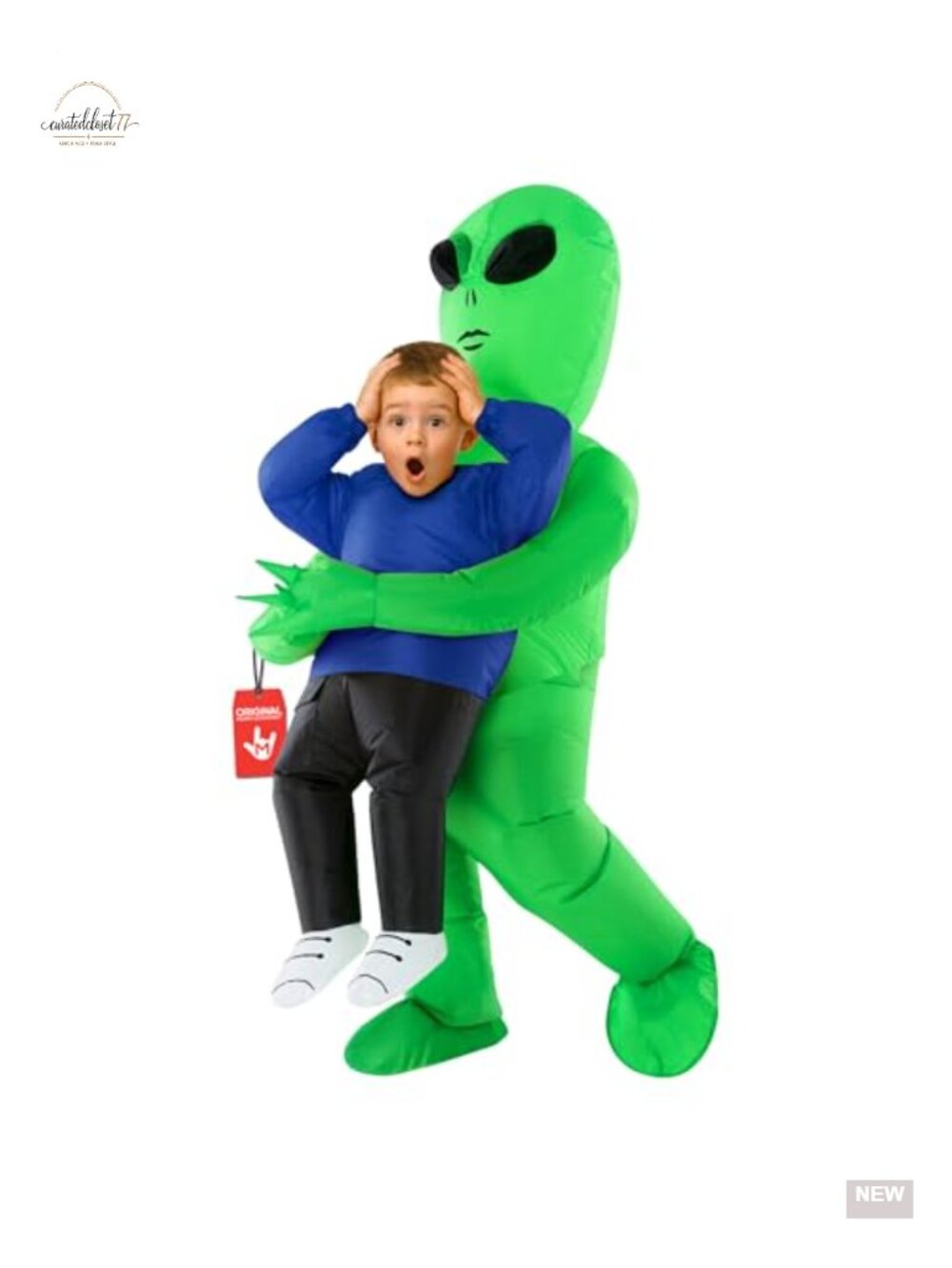 Kids Inflatable Alien Costume 4-6Yrs Halloween Blow Up Outfit